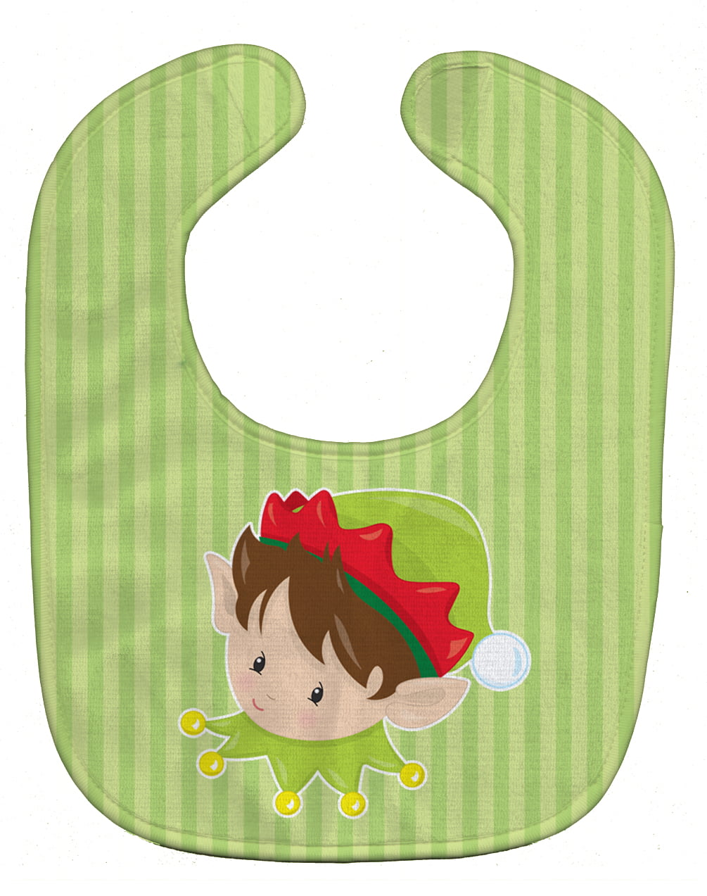 Christmas Brunette Boy Elf Baby Bib