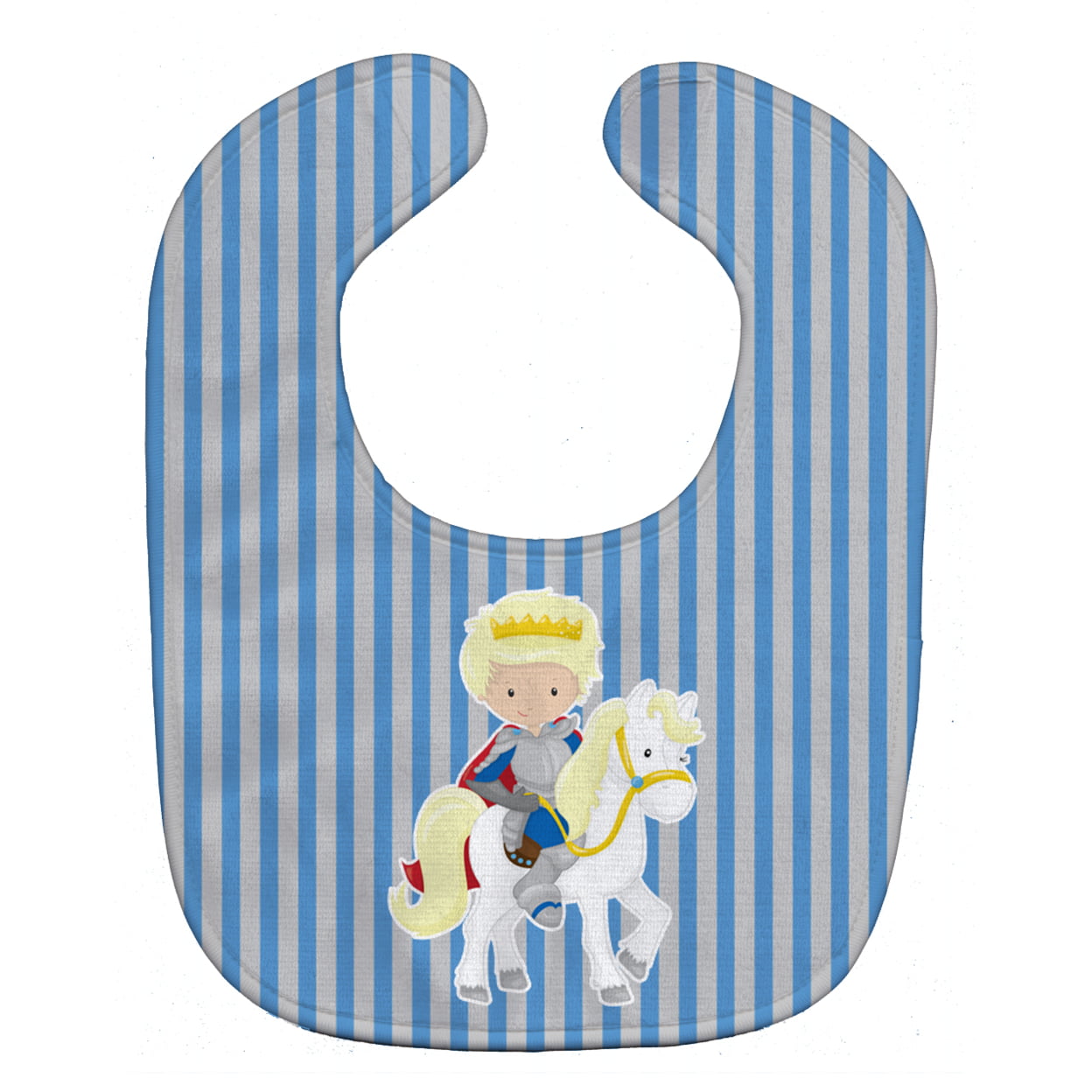 BB8749BIB Blonde Boy Prince on Horse Baby Bib