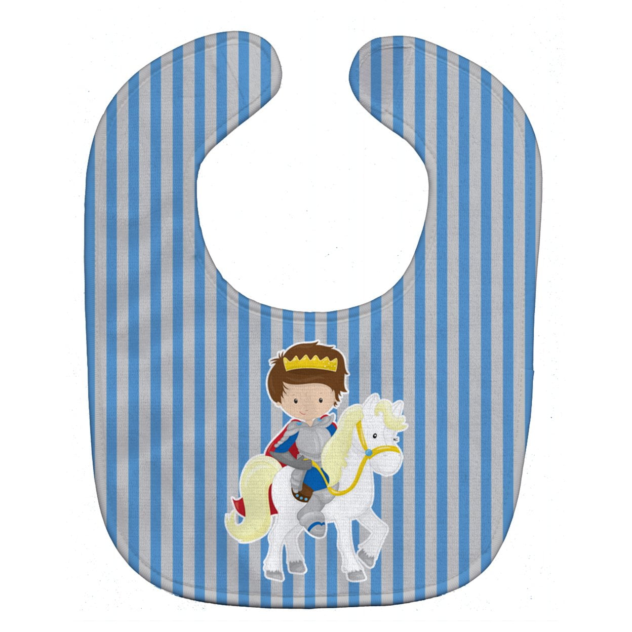 BB8750BIB Brunette Boy Prince on Horse Baby Bib