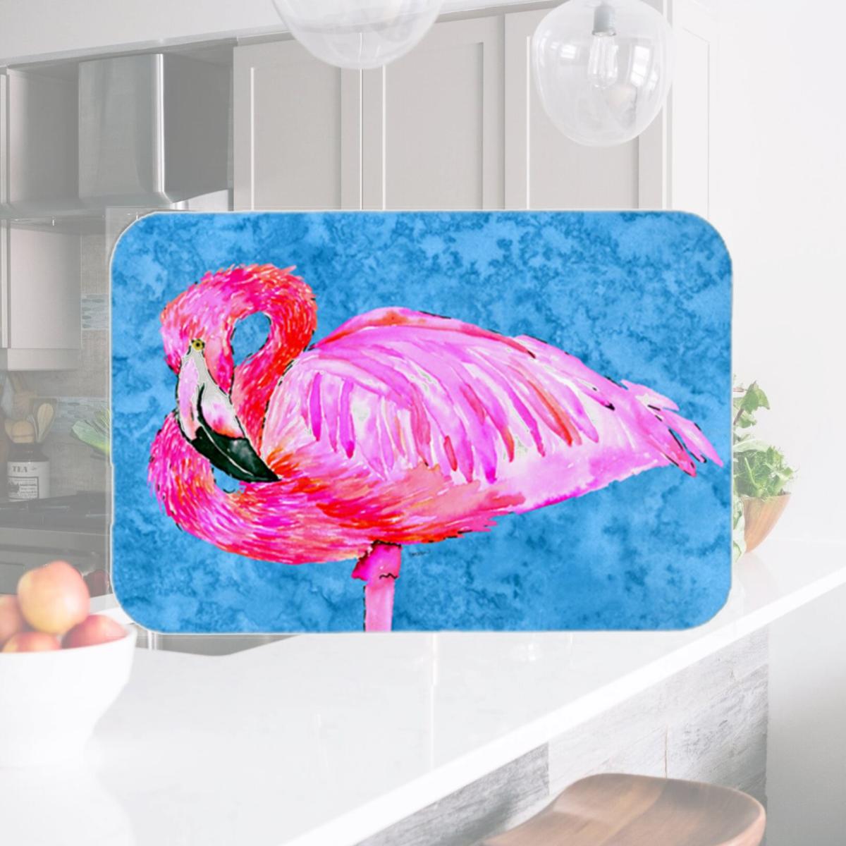 Picture of Carolines Treasures 8686LCB Flamingo Glass Cutting Board - Large- 15 H x 12 L in.