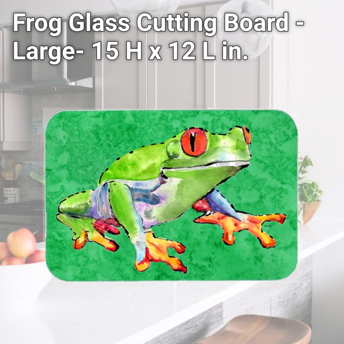 Picture of Carolines Treasures 8688LCB Frog Glass Cutting Board - Large- 15 H x 12 L in.