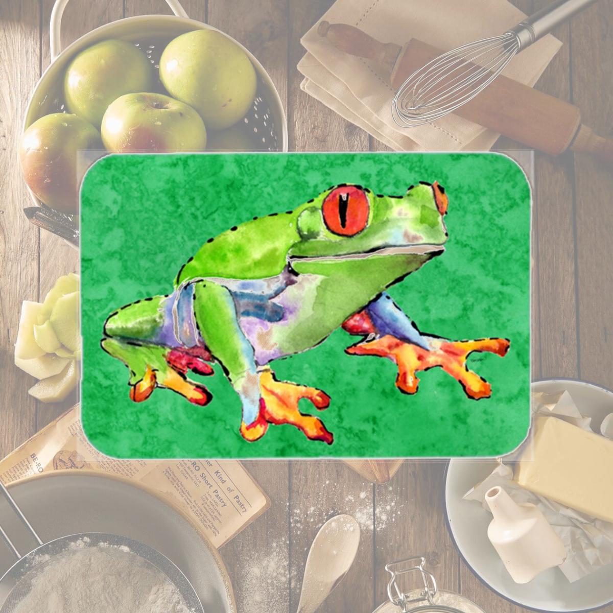 Picture of Carolines Treasures 8688LCB Frog Glass Cutting Board - Large- 15 H x 12 L in.