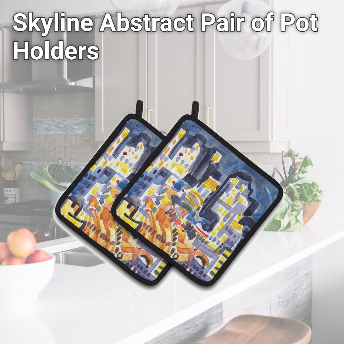 Picture of Carolines Treasures 6073PTHD Skyline Abstract Pair of Pot Holders