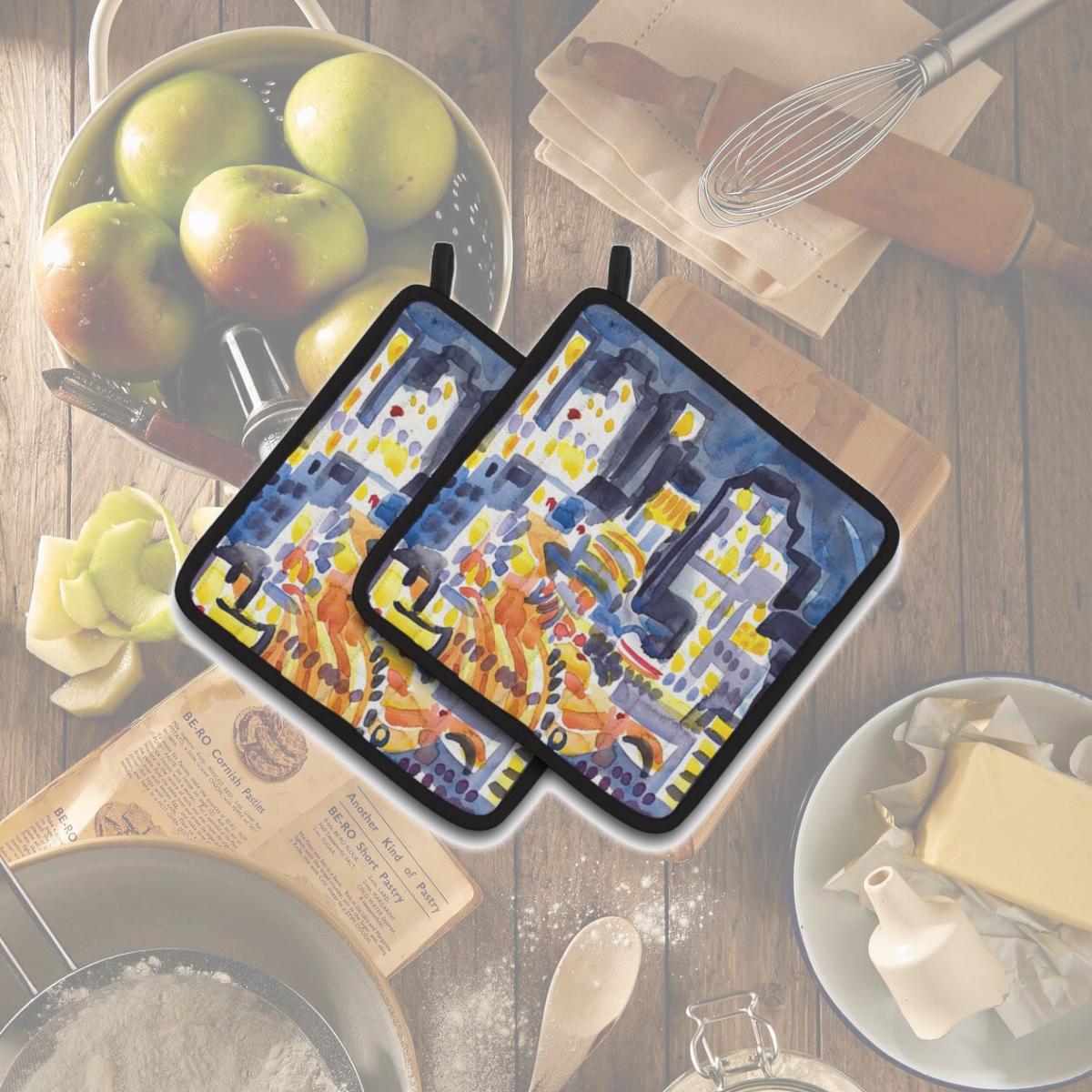 Picture of Carolines Treasures 6073PTHD Skyline Abstract Pair of Pot Holders