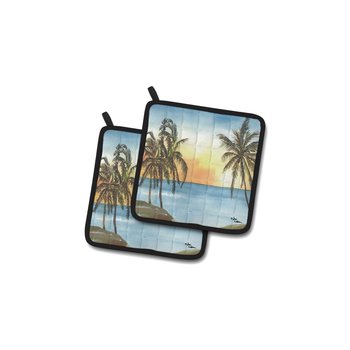 Picture of Carolines Treasures 8551PTHD Palm Tree Pair of Pot Holders