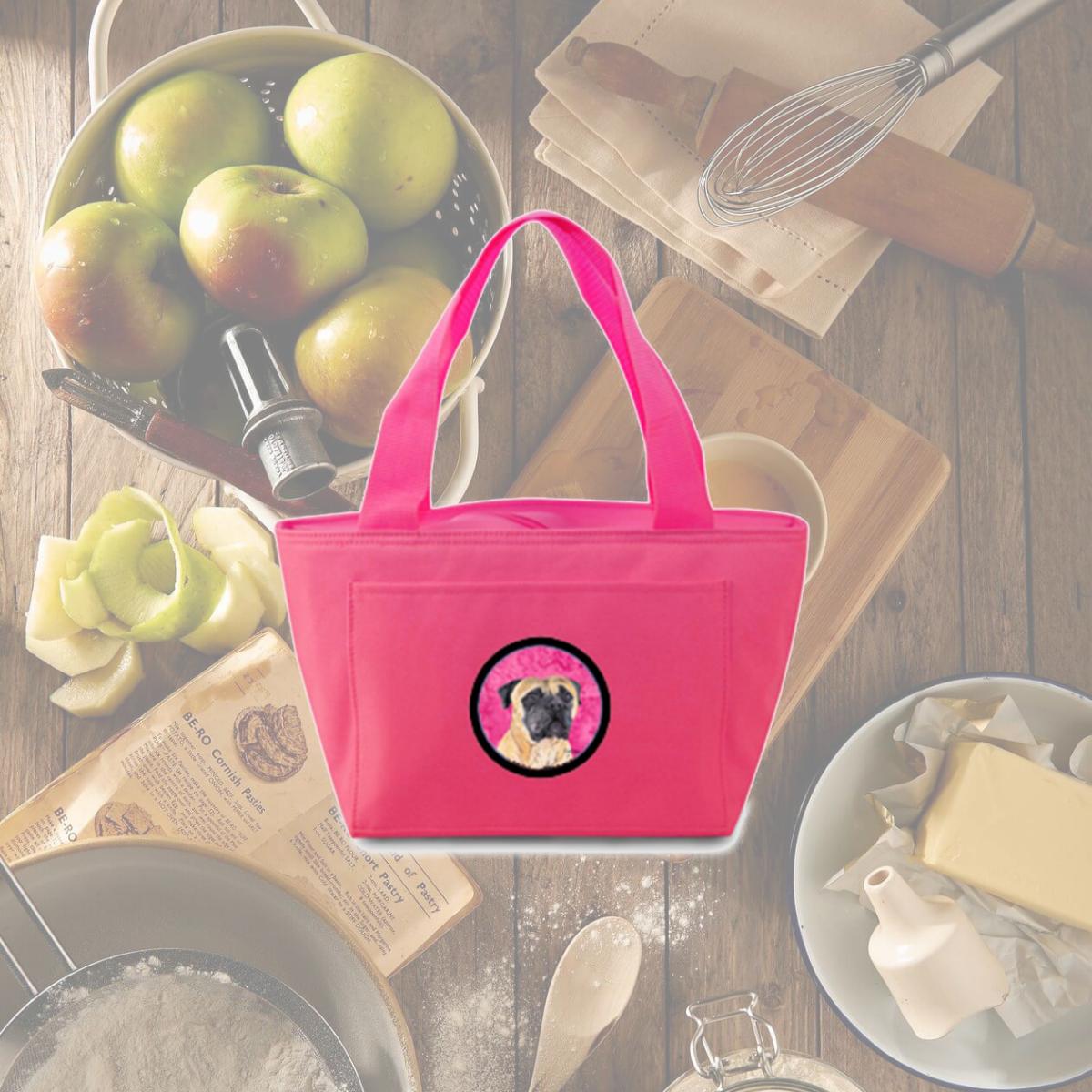 Picture of Carolines Treasures SC9125PK-8808 15 x 7 in. Mastiff Zippered Insulated School Washable and Stylish Lunch Bag Cooler- Pink