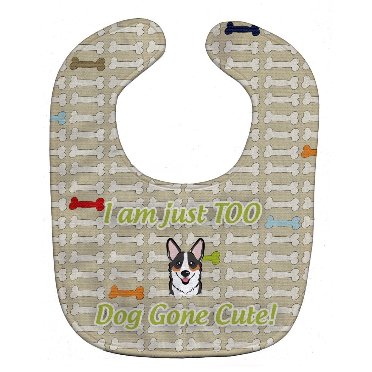 Bb5824bib Too Cute Tricolor Corgi Baby Bib