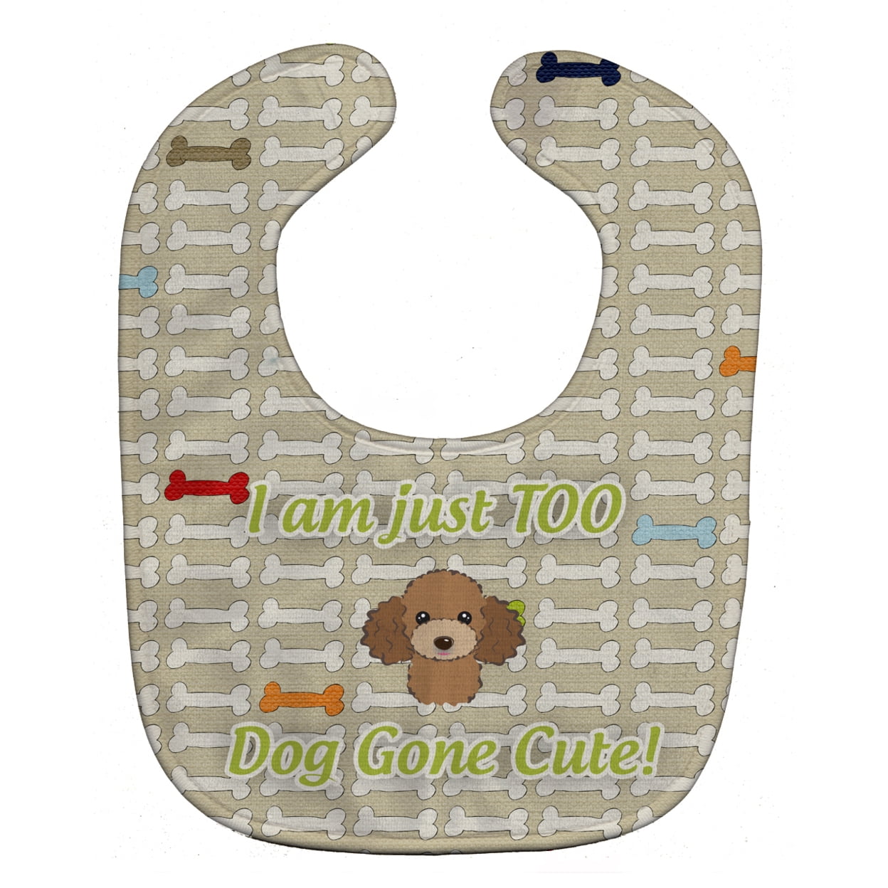 BB5825BIB Too Cute Chocolate Brown Poodle Baby Bib