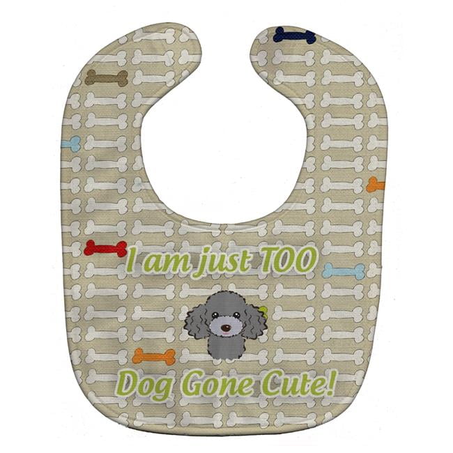 Too Cute Silver Gray Poodle Baby Bib
