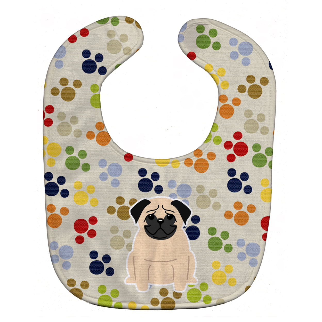 Bb5837bib Pawprints Pug Fawn Baby Bib