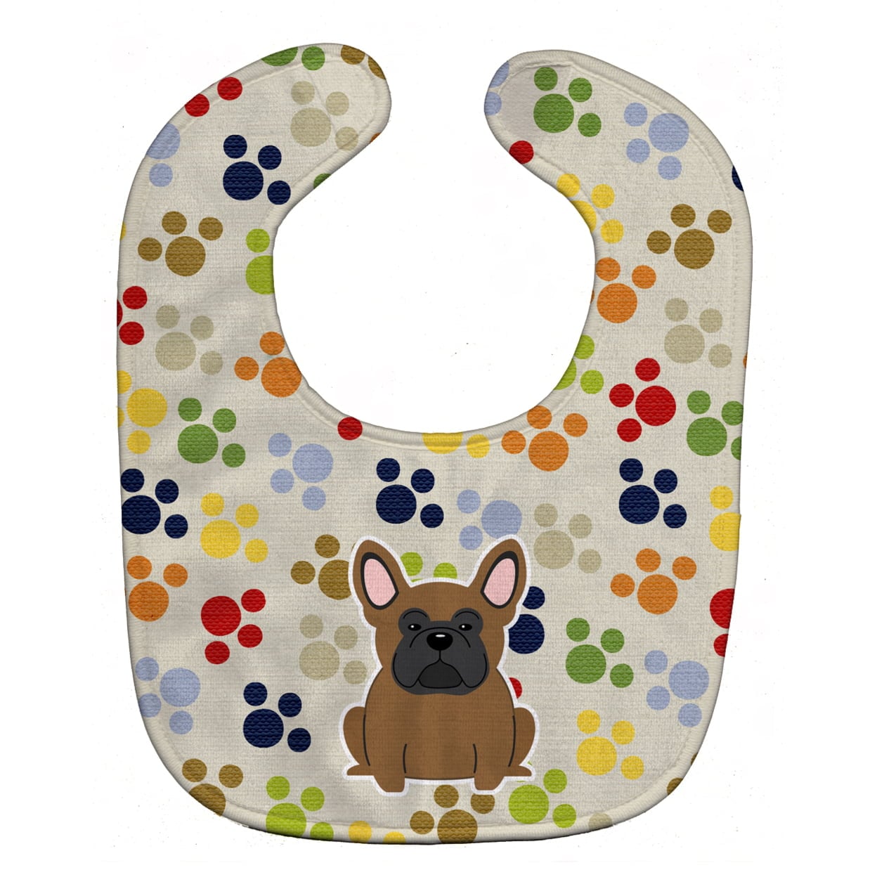 Pawprints French Bulldog Brown Baby Bib