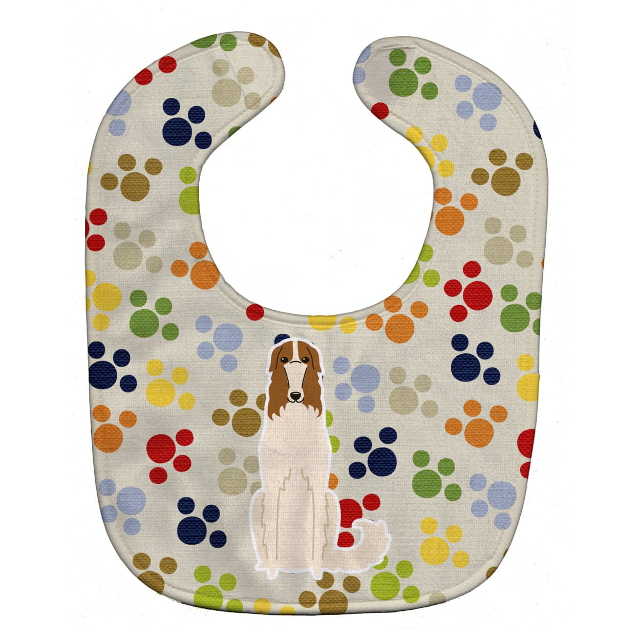 Bb5852bib Pawprints Borzoi Baby Bib