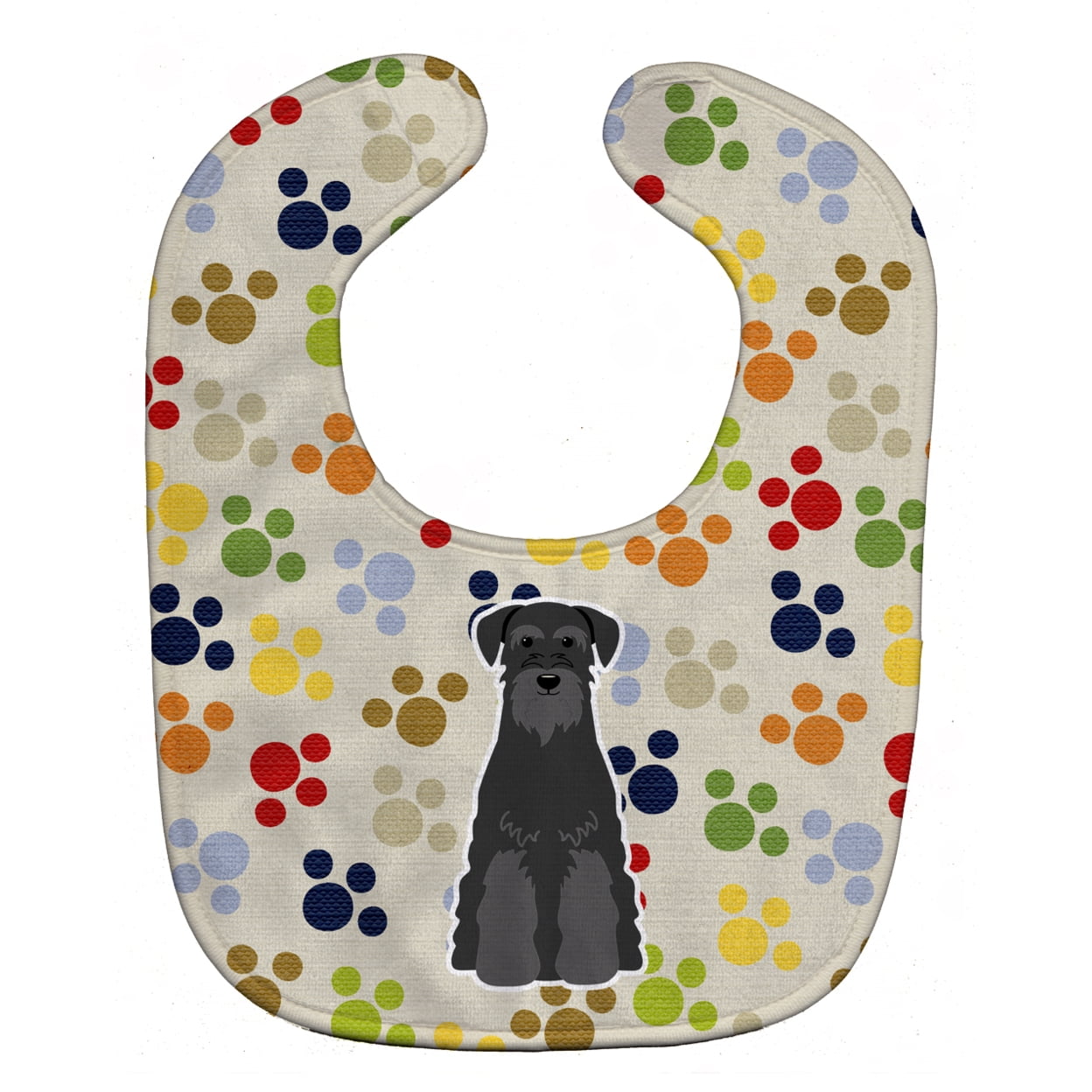 Bb5861bib Pawprints Standard Schnauzer Black Baby Bib