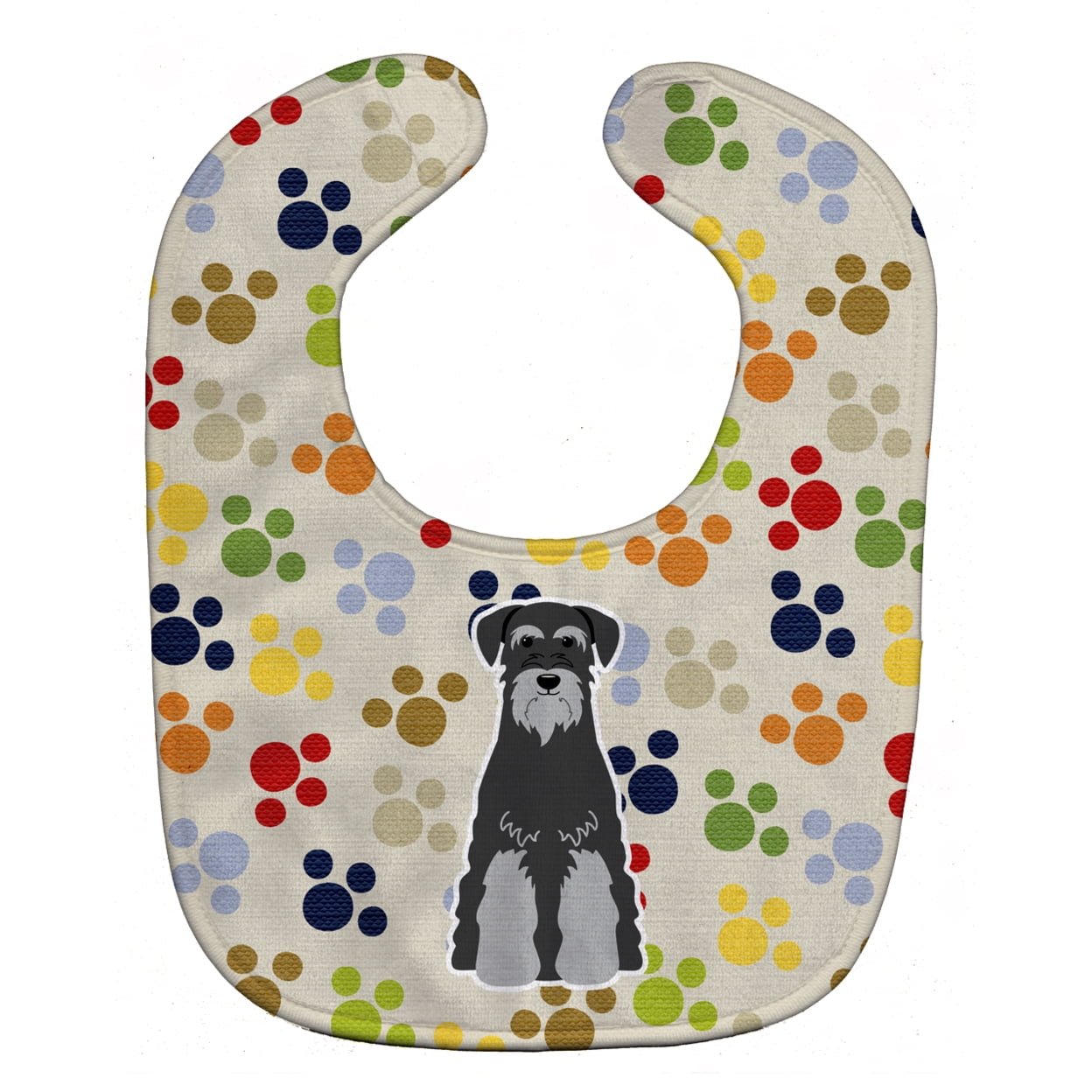 Bb5863bib Pawprints Standard Schnauzer Black Grey Baby Bib