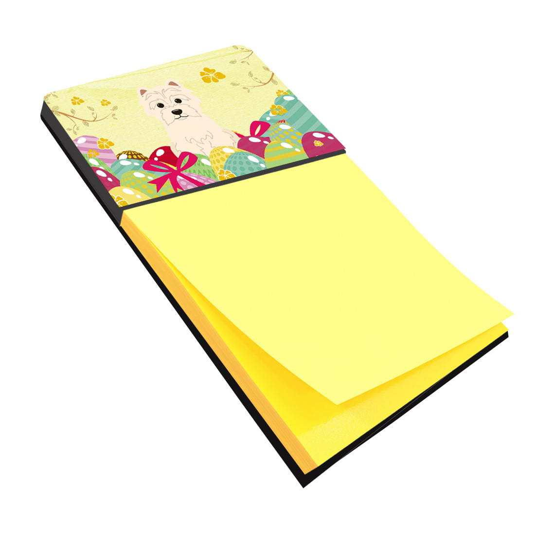 UPC 638508786067 product image for BB6042SN Easter Eggs Westie Sticky Note Holder | upcitemdb.com
