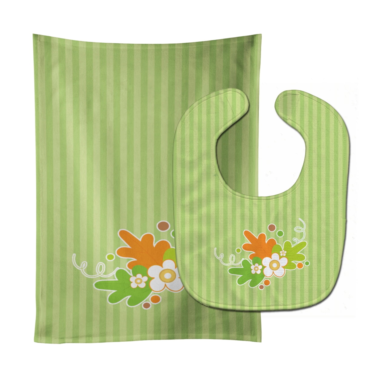 Bb6921stbu Fall Leaves Baby Bib & Burp Cloth