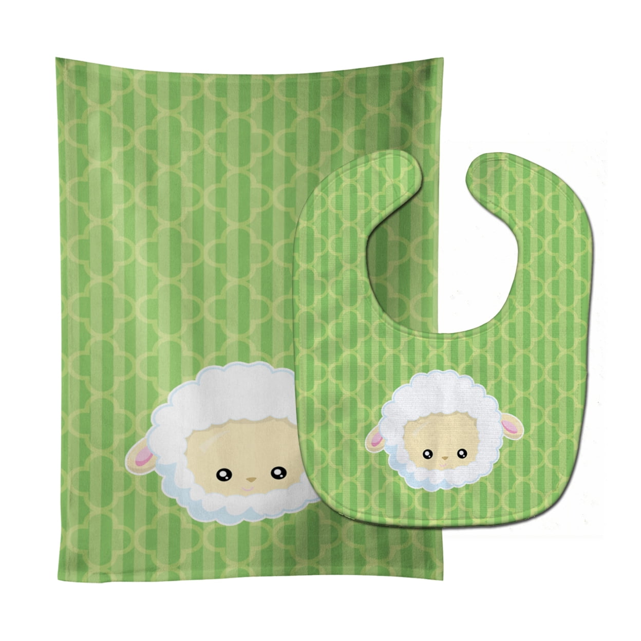 Bb6928stbu Sheep Lamb Face Baby Bib & Burp Cloth