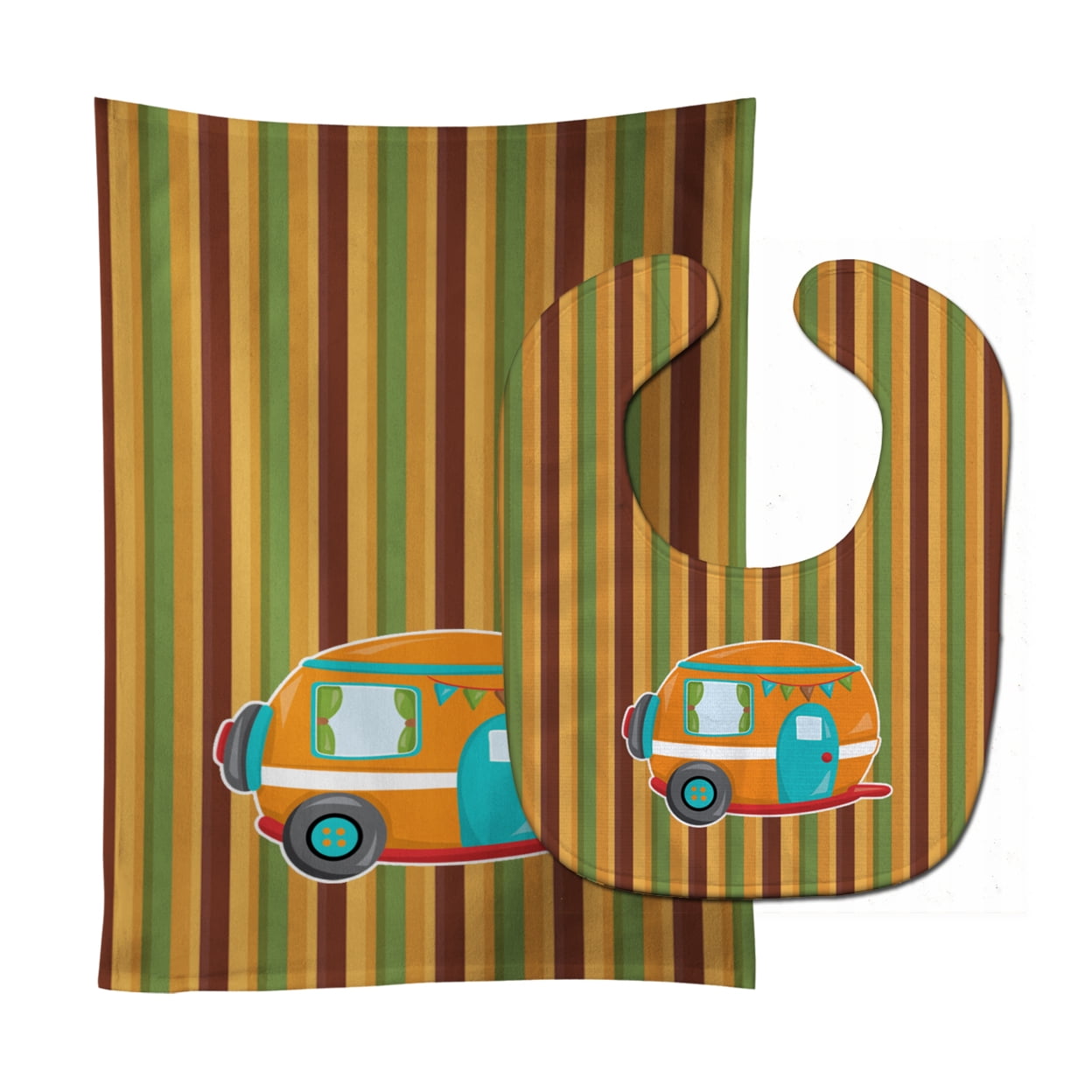 Bb6956stbu Retro Camper Baby Bib & Burp Cloth