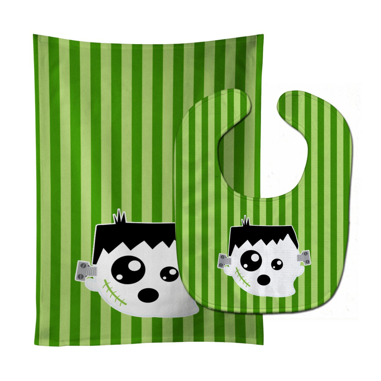 BB6958STBU Halloween Ghost Frankenstein Baby Bib & Burp Cloth