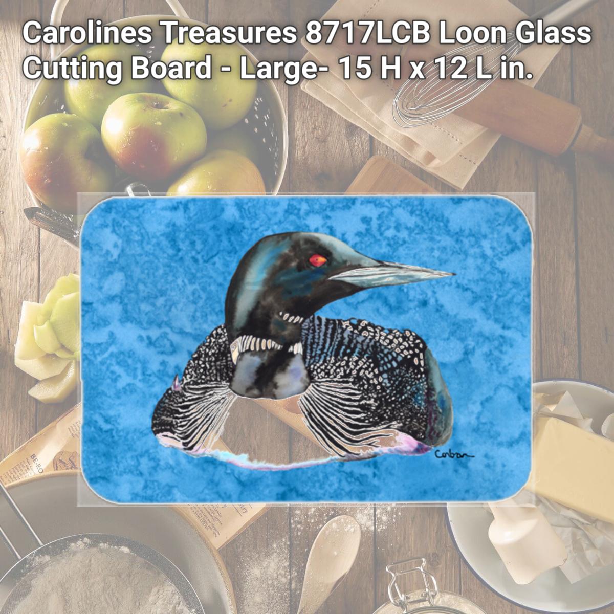 Picture of Carolines Treasures 8717LCB Loon Glass Cutting Board - Large- 15 H x 12 L in.