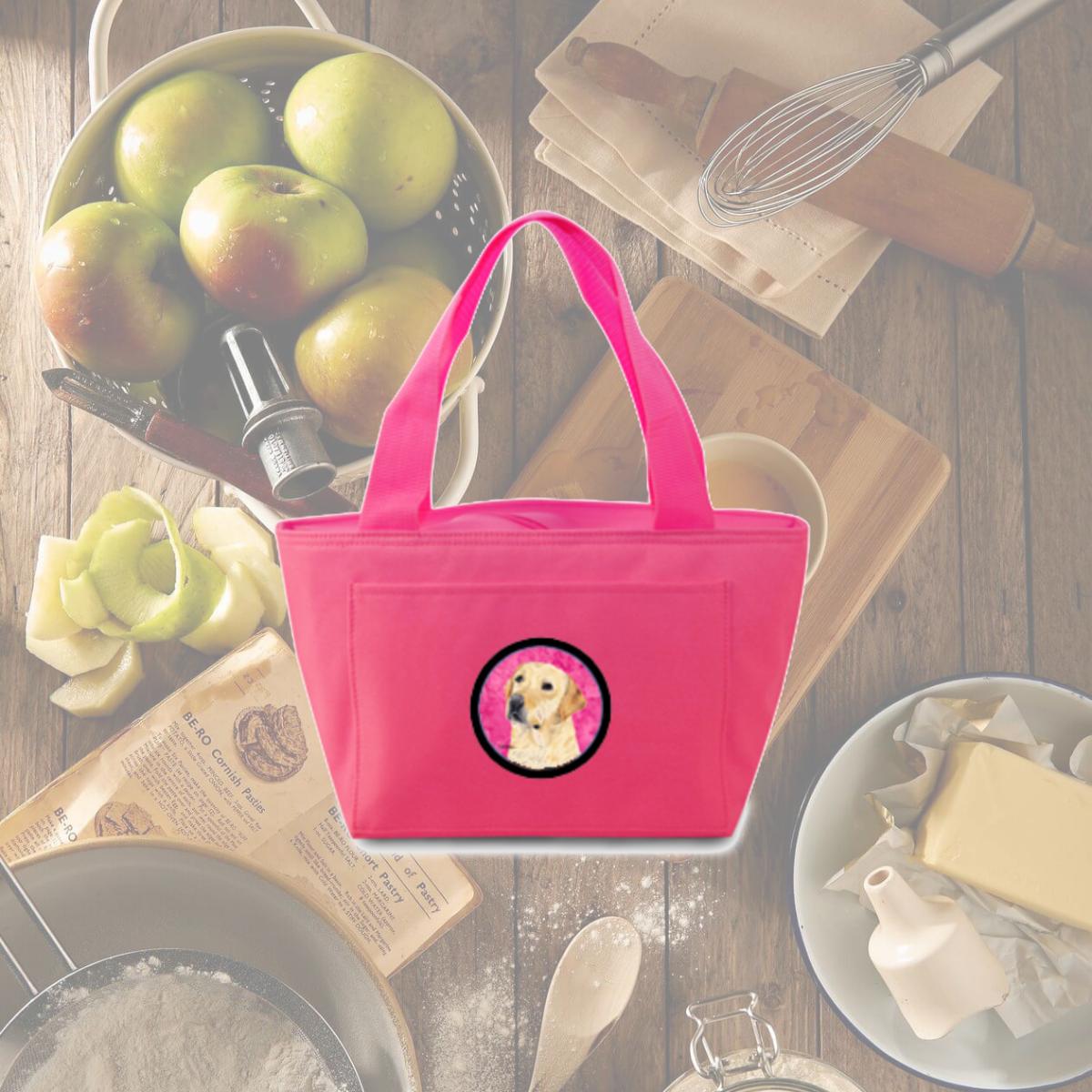 Picture of Carolines Treasures SC9133PK-8808 15 x 7 in. Labrador Zippered Insulated School Washable and Stylish Lunch Bag Cooler- Pink
