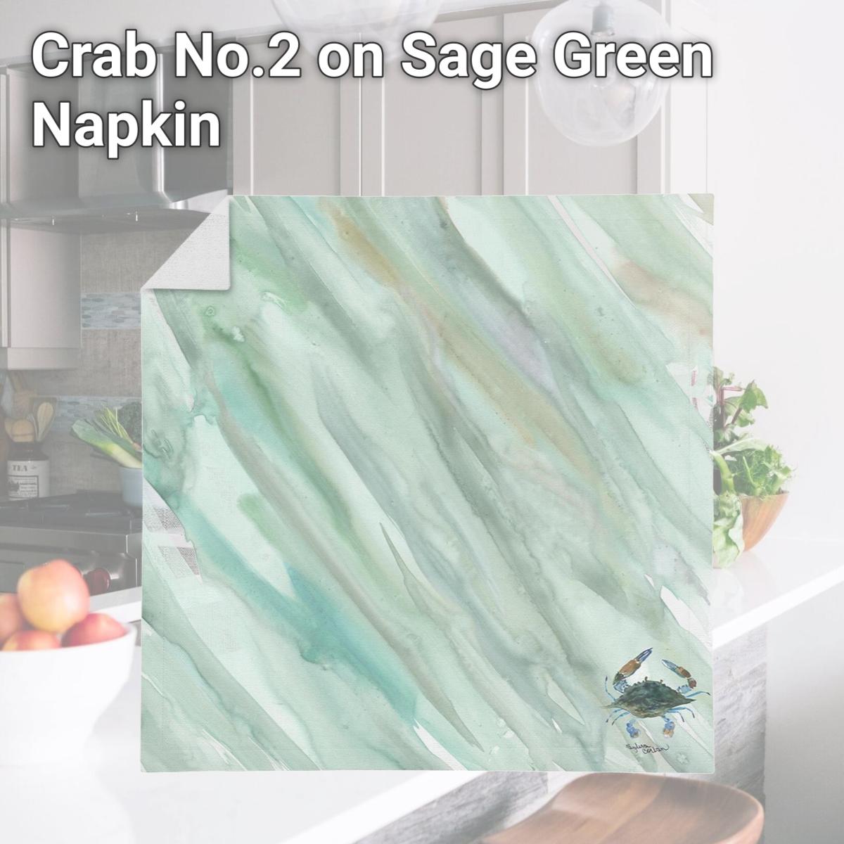 Picture of Carolines Treasures SC2060NAP Crab No.2 on Sage Green Napkin