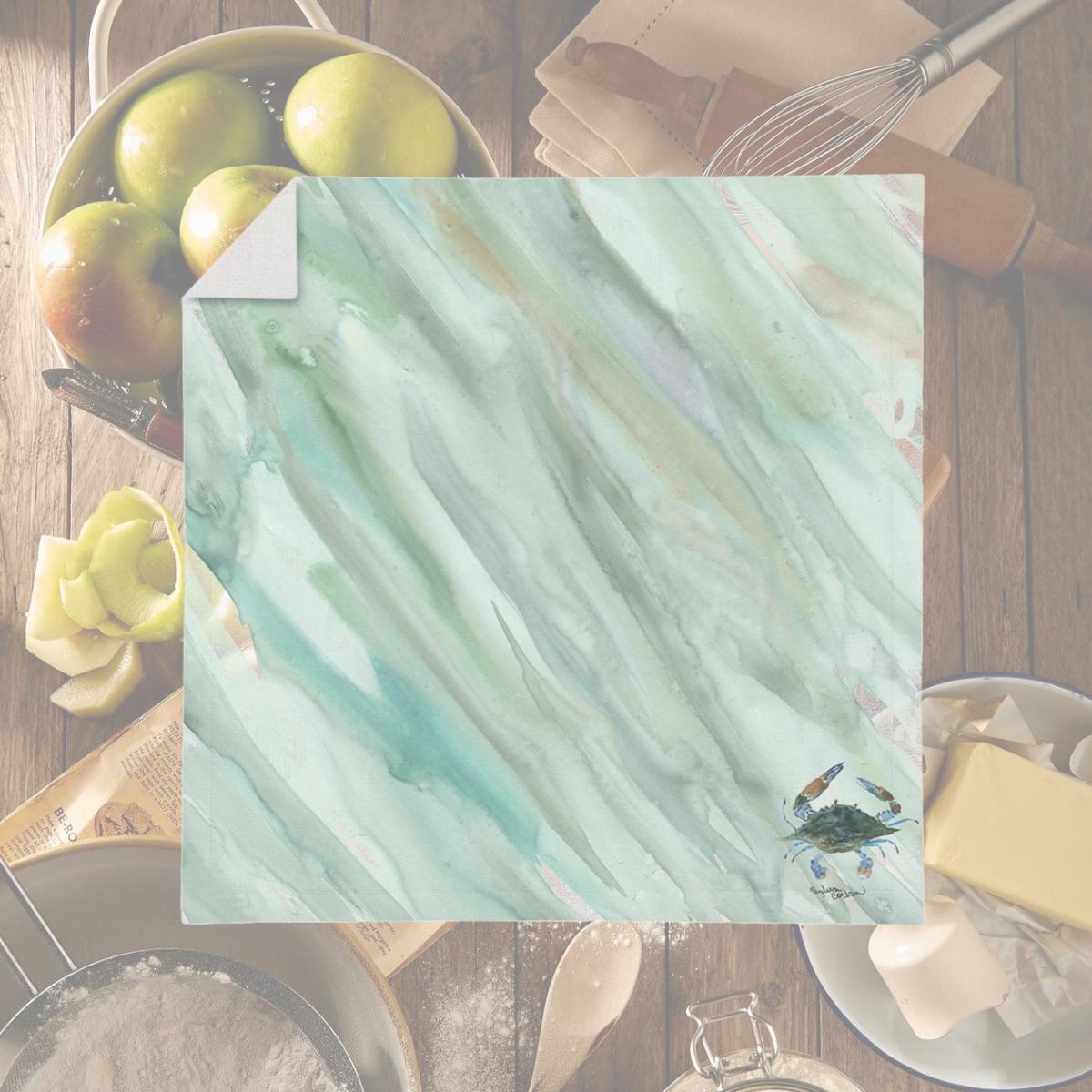 Picture of Carolines Treasures SC2060NAP Crab No.2 on Sage Green Napkin