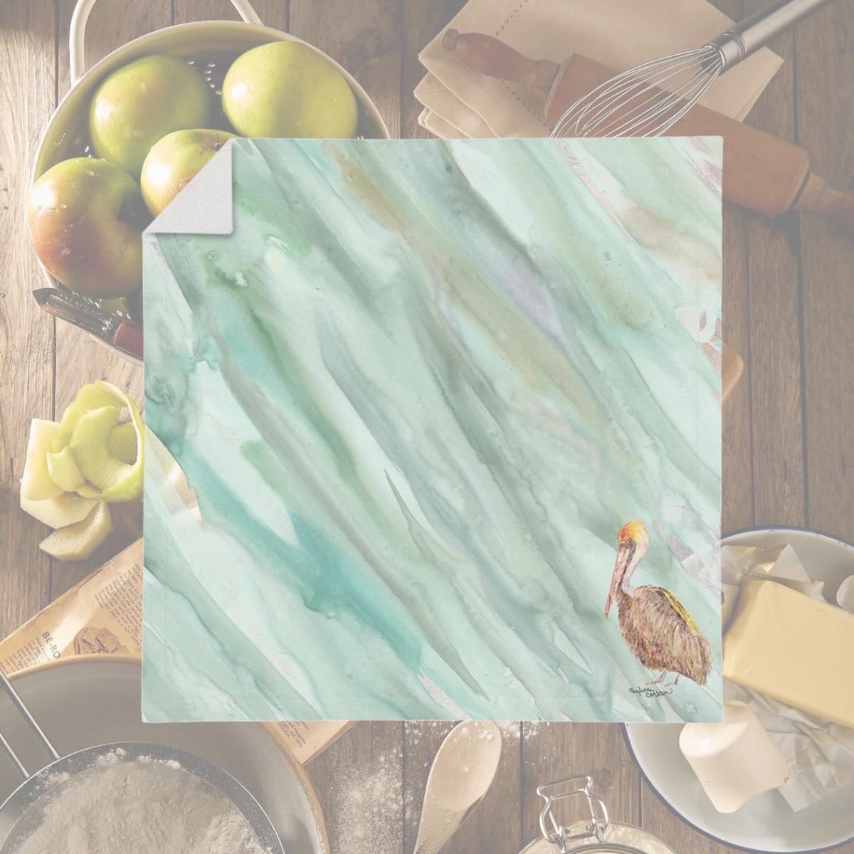 Picture of Carolines Treasures SC2063NAP Brown Pelican on Sage Green Napkin