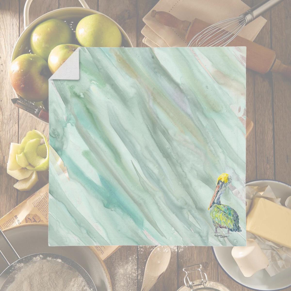 Picture of Carolines Treasures SC2064NAP Pelican on Sage Green Napkin