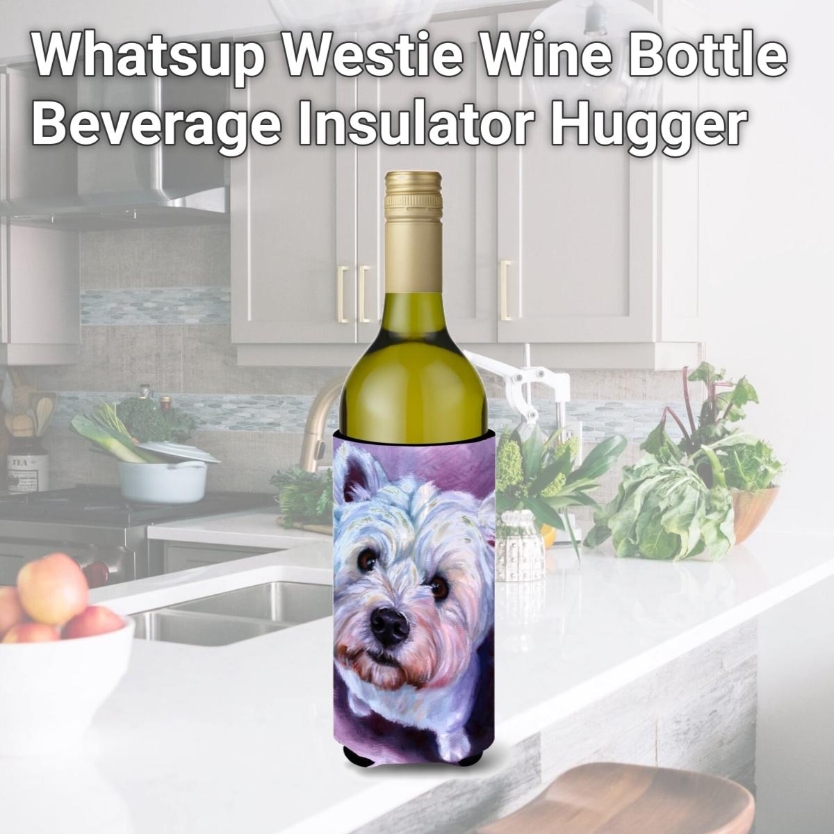 Picture of Carolines Treasures 7400LITERK Whatsup Westie Wine Bottle Beverage Insulator Hugger