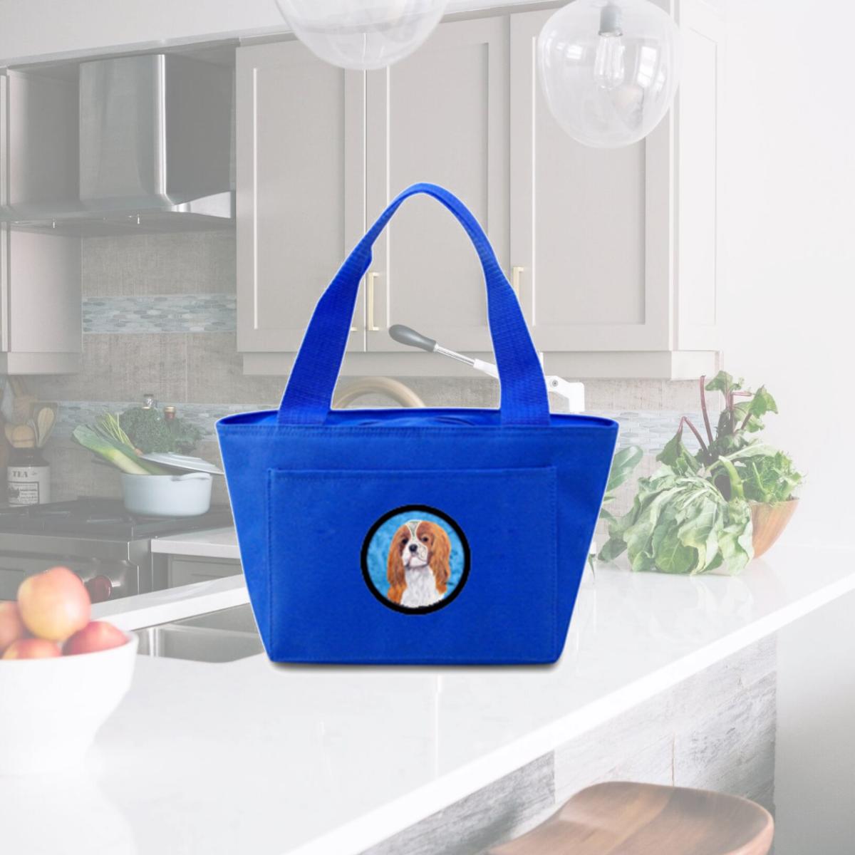 Picture of Carolines Treasures SC9118BU-8808 15 x 7 in. Cavalier Spaniel Zippered Insulated School Washable and Stylish Lunch Bag Cooler- Blue