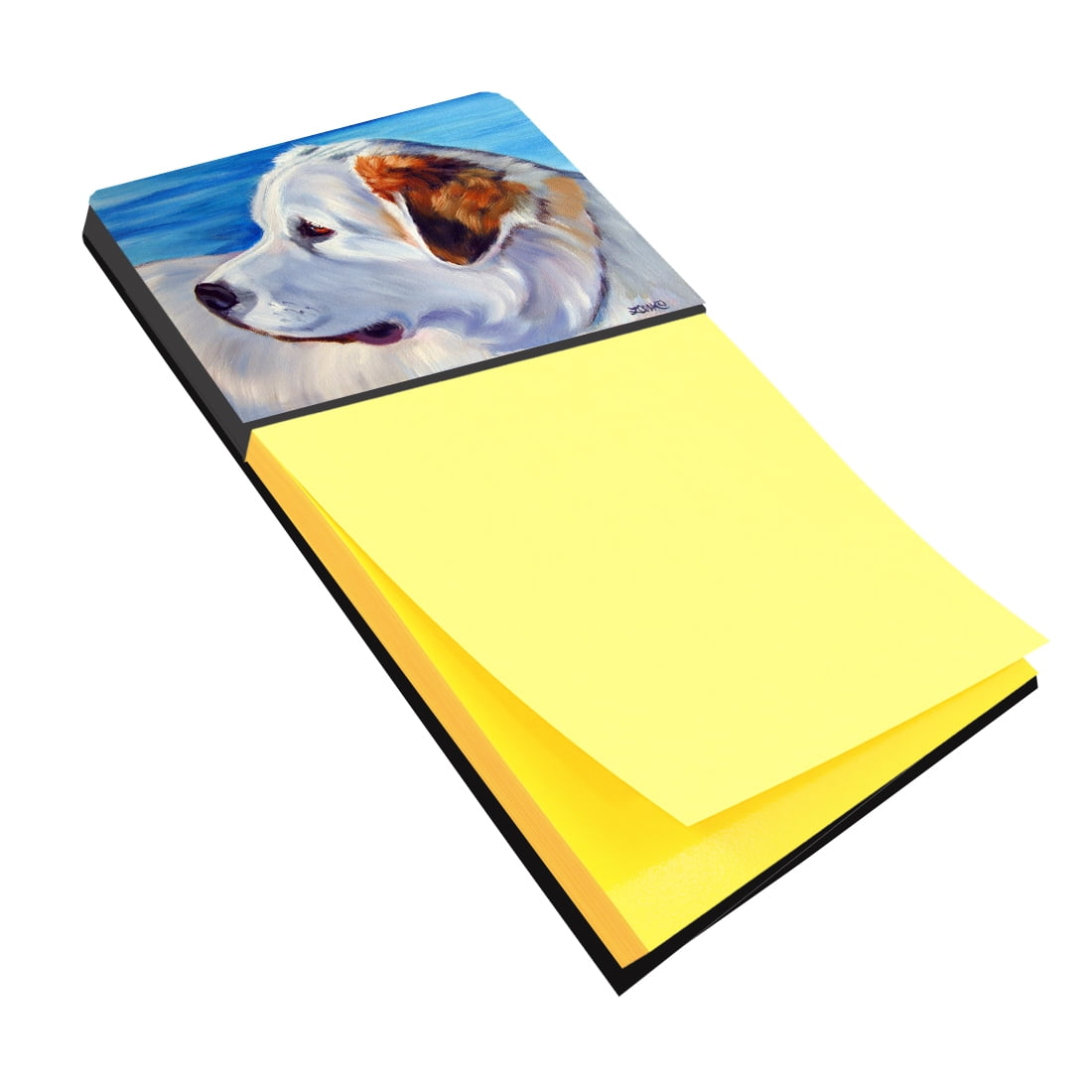 7417sn Great Pyrenees At The Beach Sticky Note Holder