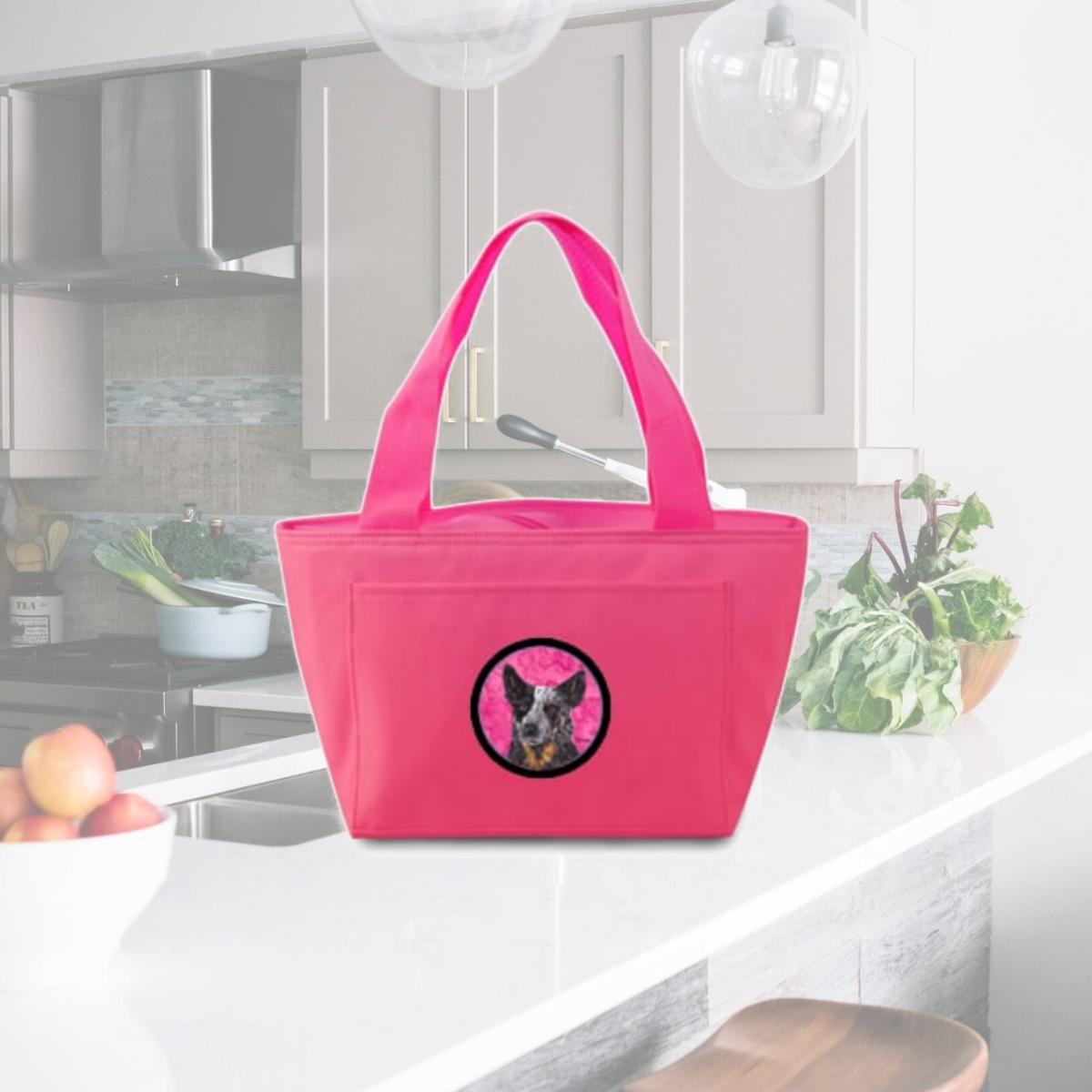 Picture of Carolines Treasures SC9141PK-8808 15 x 7 in. Australian Cattle Dog Zippered Insulated School Washable and Stylish Lunch Bag Cooler- Pink