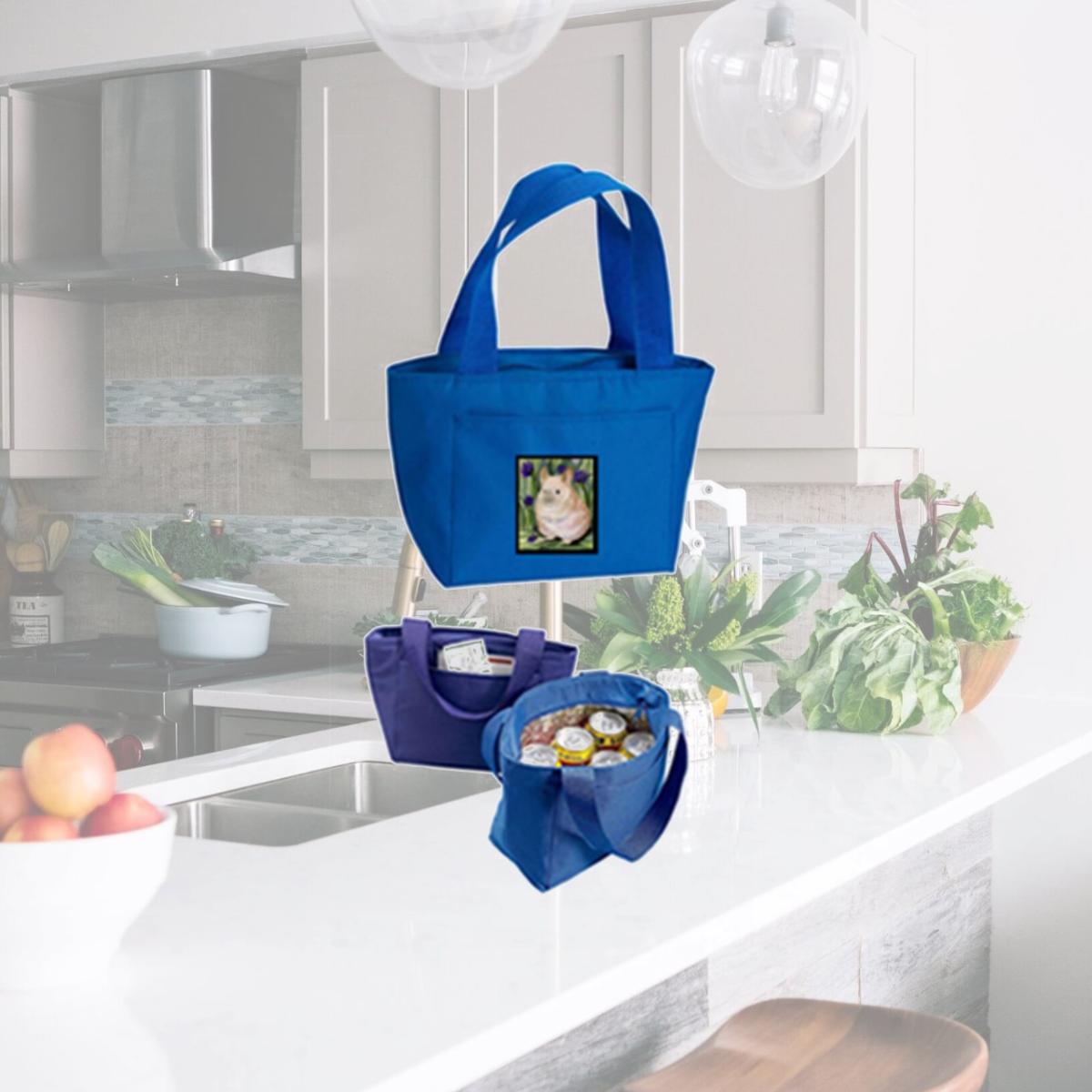 Picture of Carolines Treasures SS8206-8808 15 x 7 in. Chinchilla Zippered Insulated School Washable and Stylish Lunch Bag Cooler- Blue