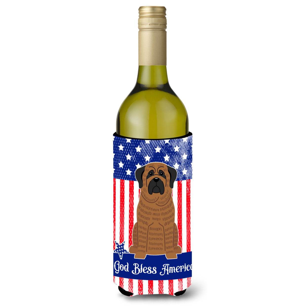 UPC 747432850468 product image for Patriotic USA Mastiff Brindle Wine Bottle Beverge Insulator Hugger | upcitemdb.com