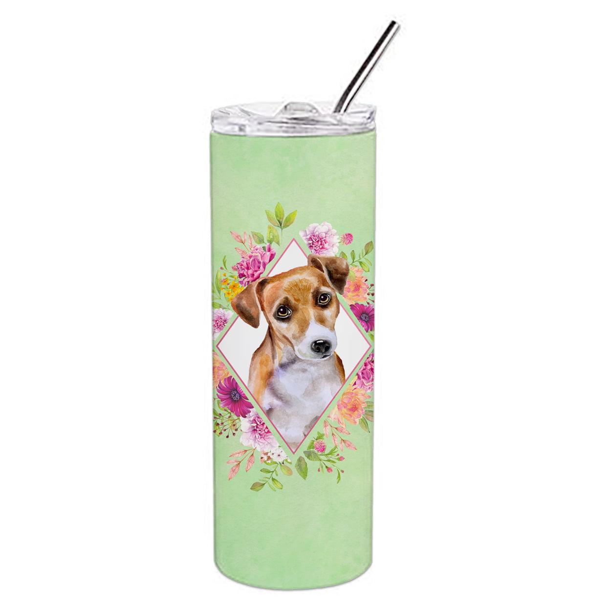 UPC 785578659187 product image for 20 oz Jack Russell Terrier No.1 Green Flowers Double Walled Stainless Steel Skin | upcitemdb.com