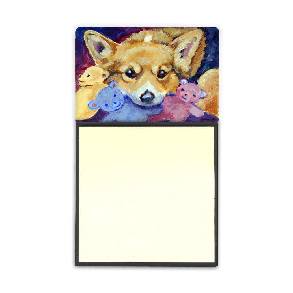 7431sn Corgi With All The Toys Sticky Note Holder