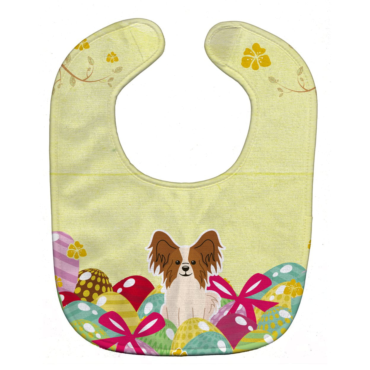 Bb6078bib Easter Eggs Papillon Red White Baby Bib