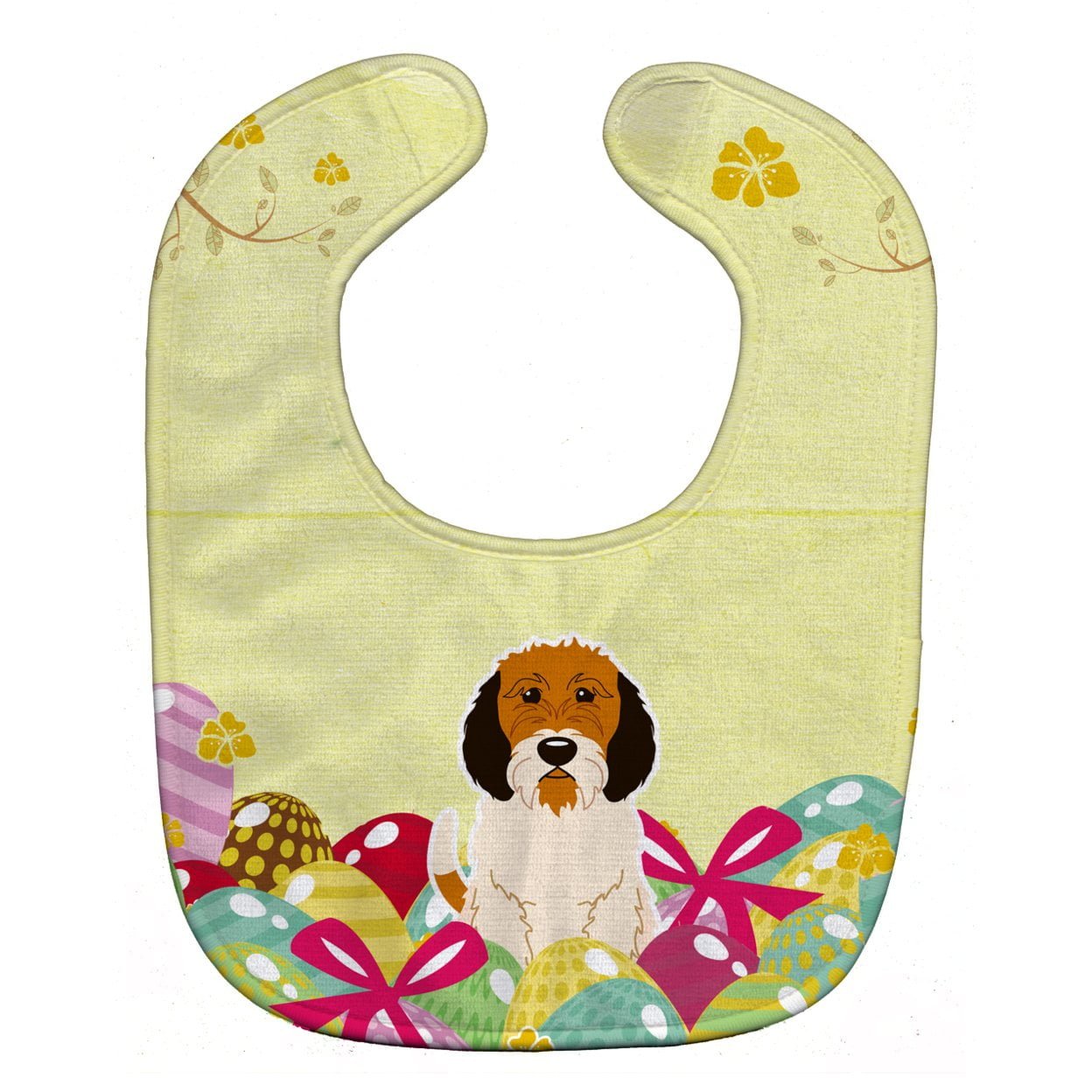 Bb6079bib Easter Eggs Petit Basset Griffon Veenden Baby Bib