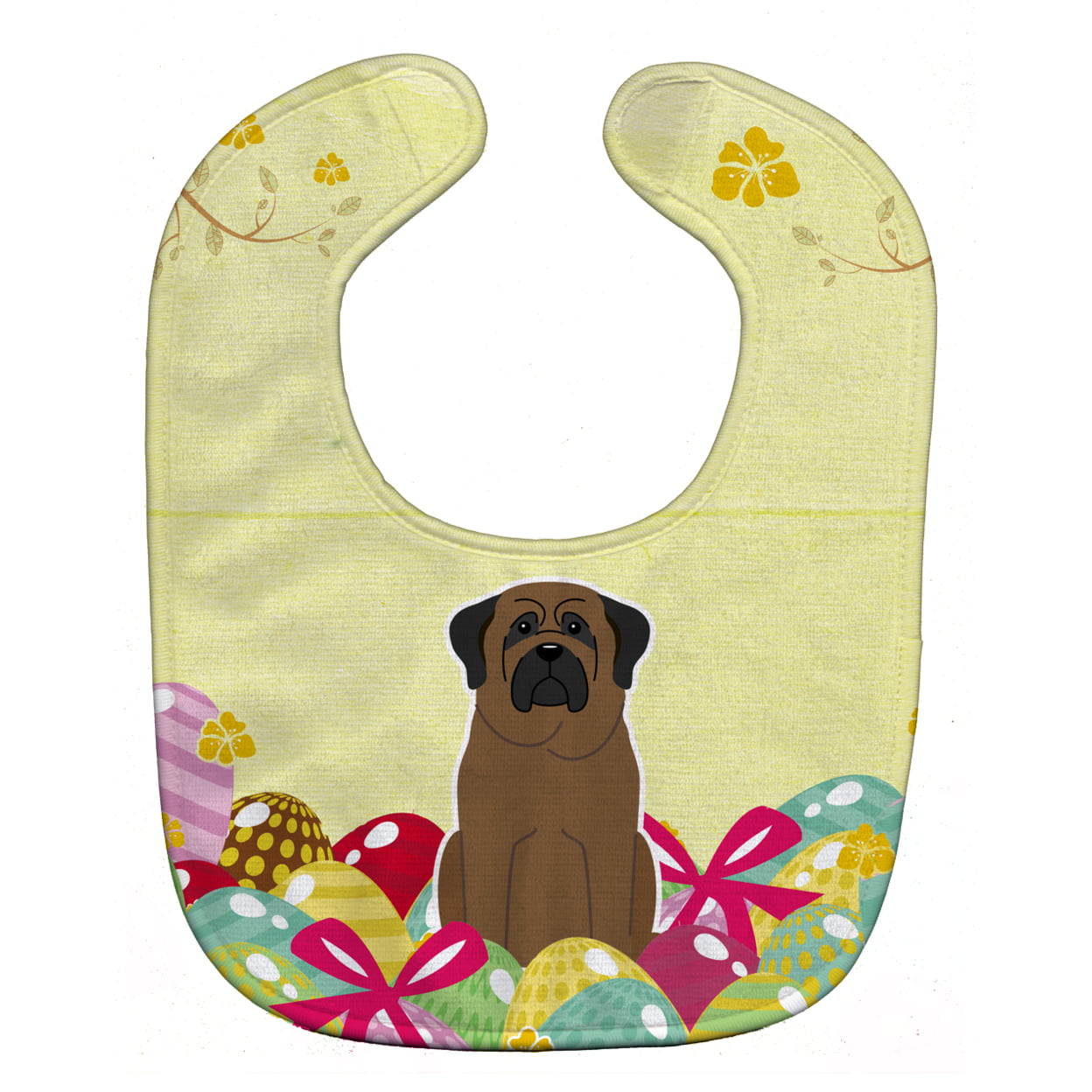 Bb6084bib Easter Eggs Bullmastiff Baby Bib