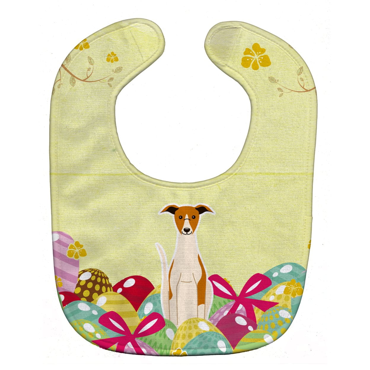 Bb6099bib Easter Eggs Whippet Baby Bib