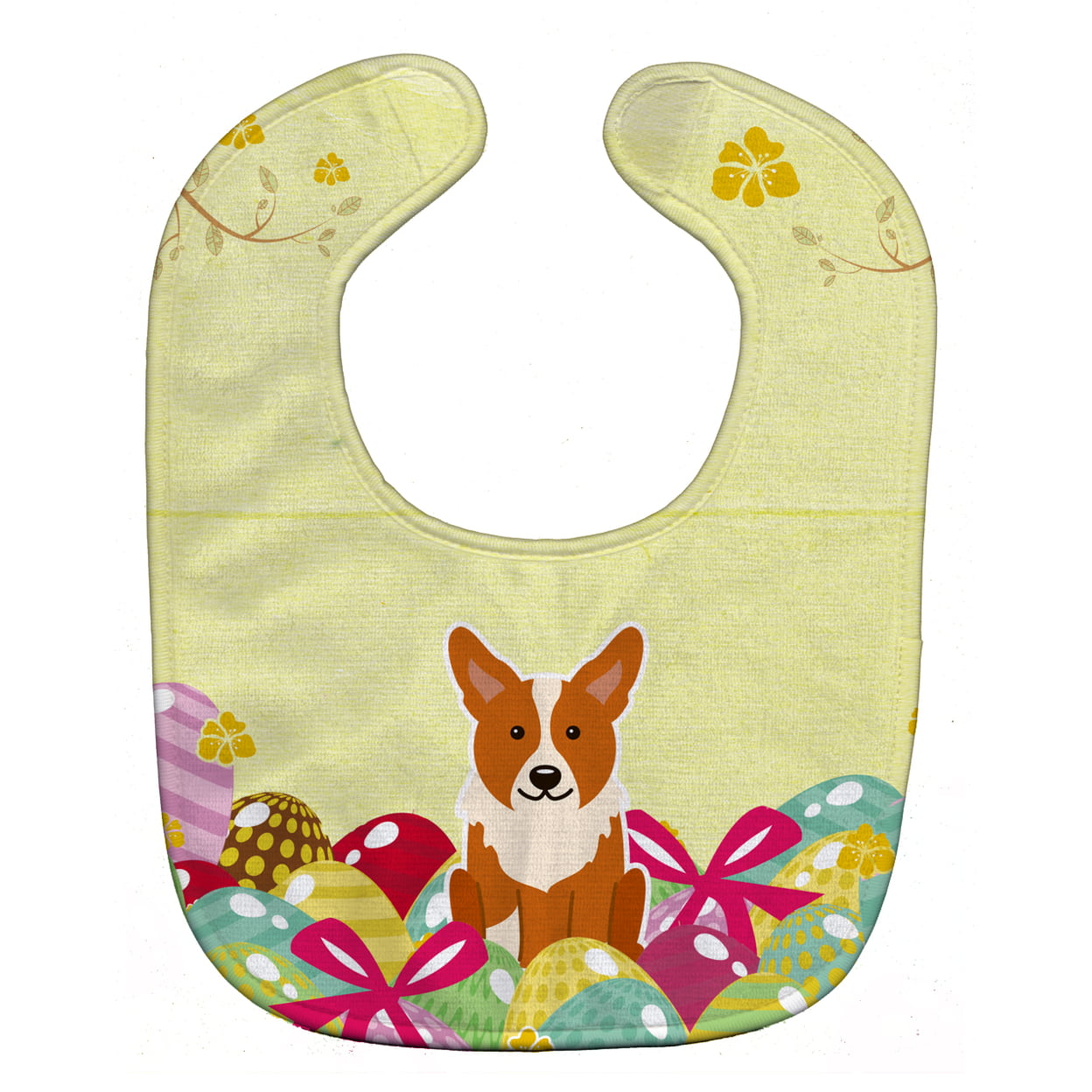 Bb6100bib Easter Eggs Corgi Baby Bib