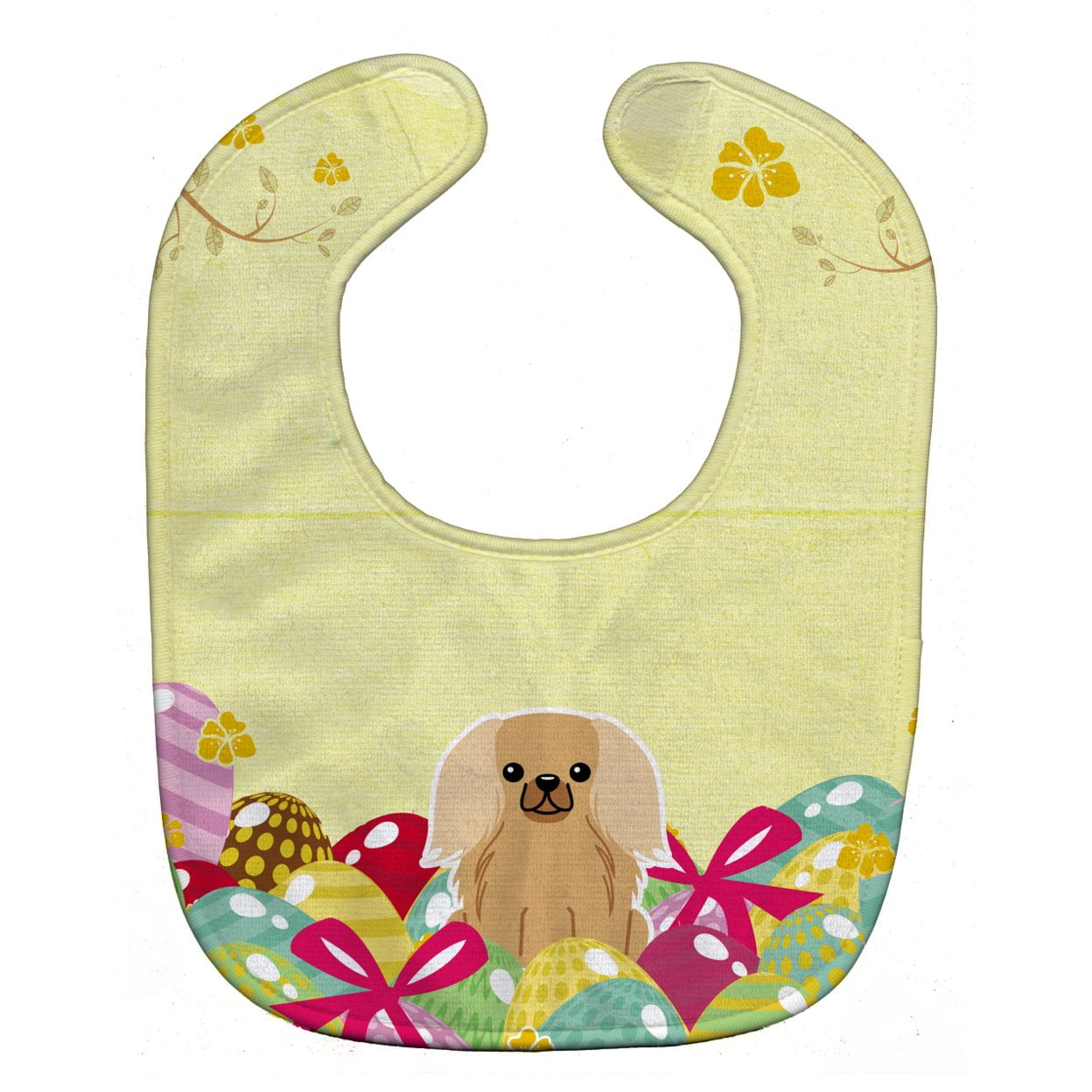 Bb6104bib Easter Eggs Pekingnese Fawn Sable Baby Bib