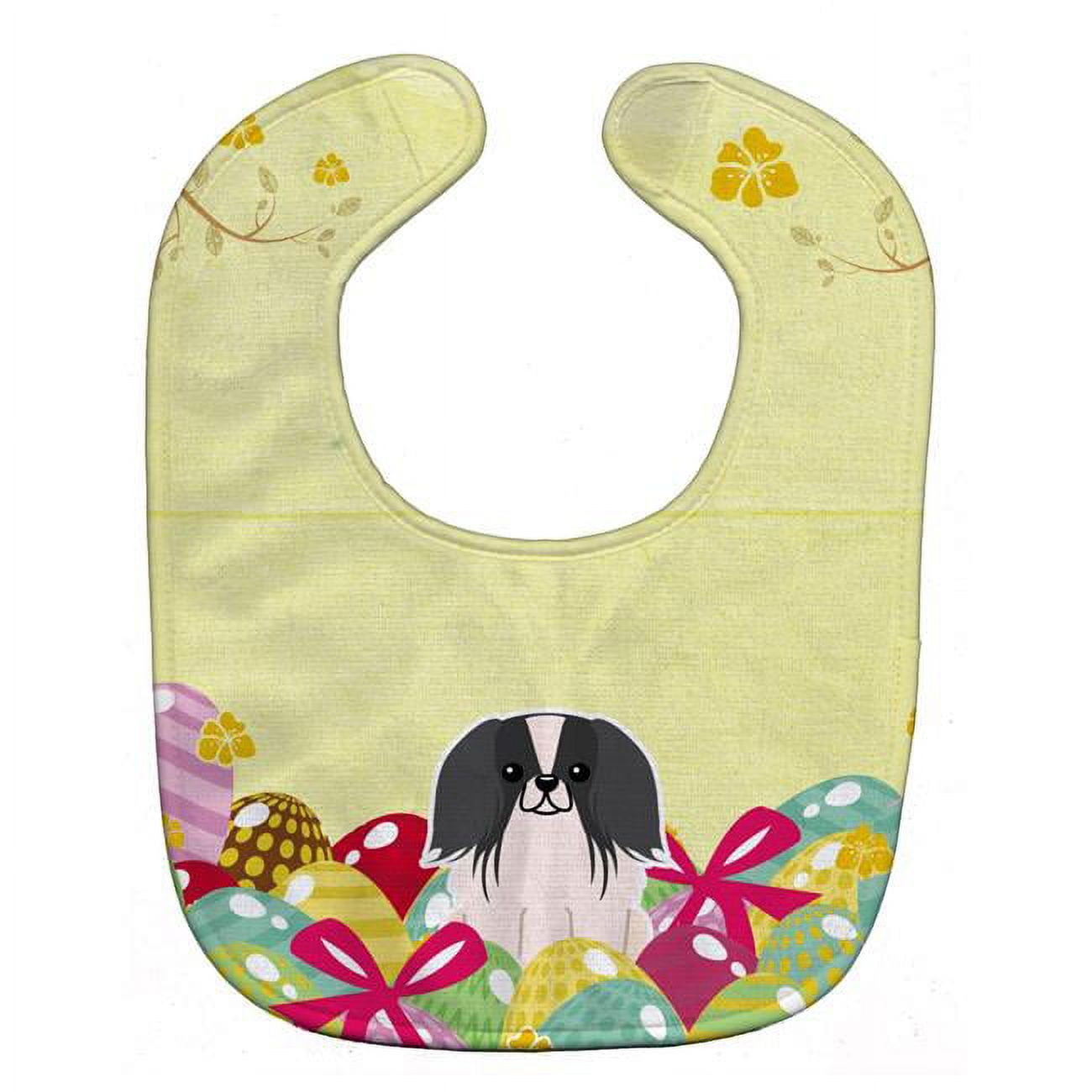 Bb6105bib Easter Eggs Pekingnese Black & White Baby Bib