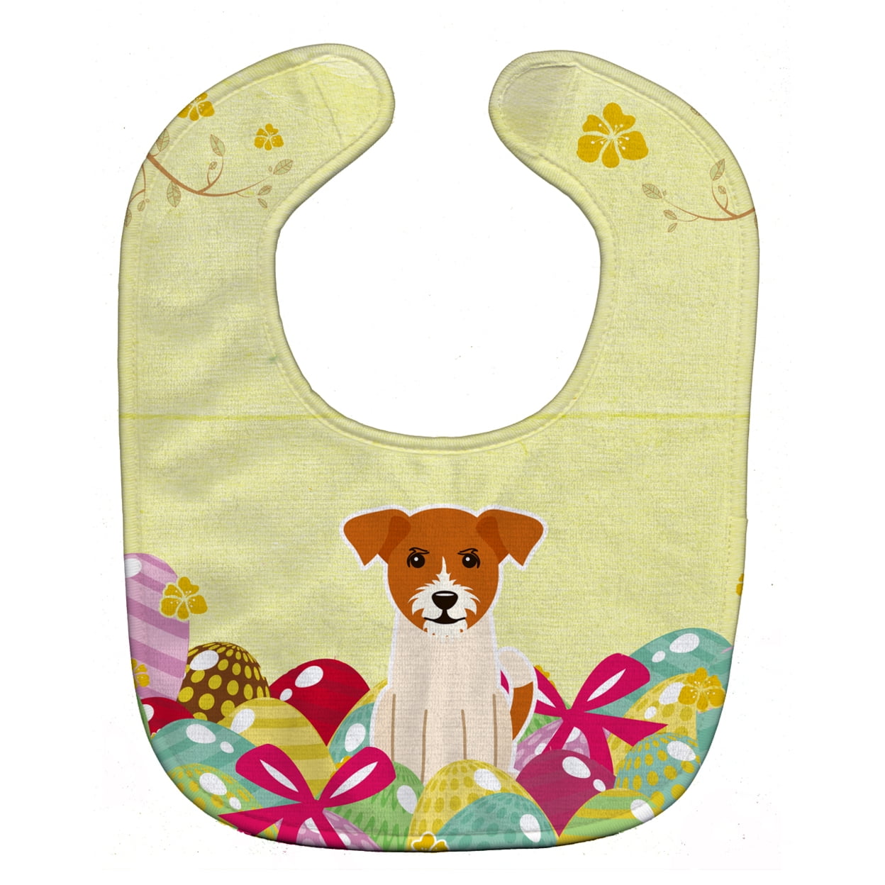 Bb6108bib Easter Eggs Jack Russell Terrier Baby Bib