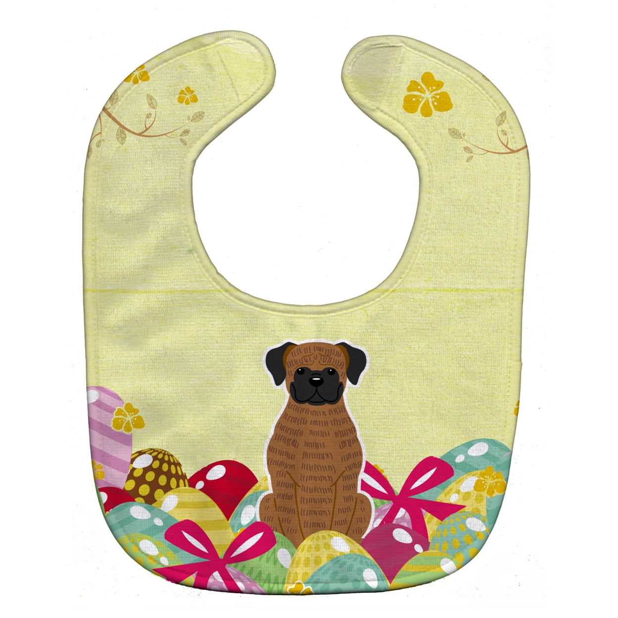 Bb6117bib Easter Eggs Brindle Boxer Baby Bib