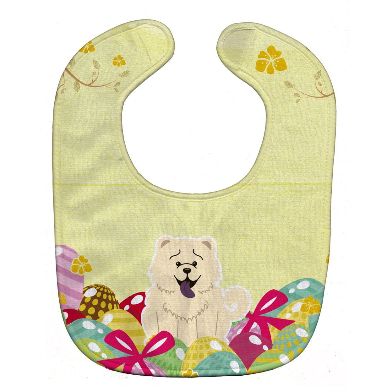 Bb6140bib Easter Eggs Chow Chow White Baby Bib