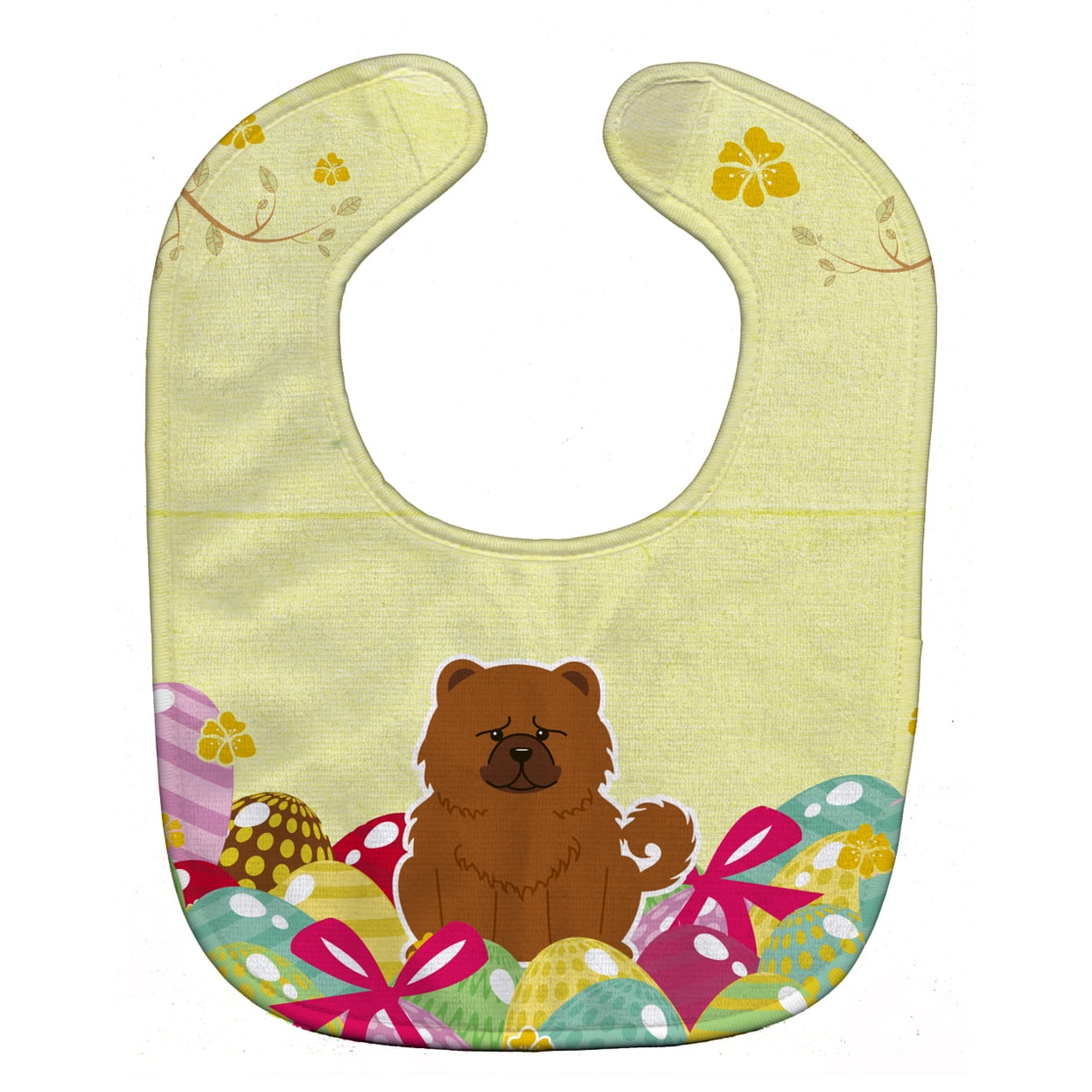 Bb6142bib Easter Eggs Chow Chow Red Baby Bib