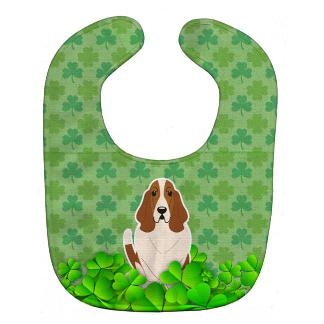 Bb6162bib Basset Hound Shamrocks Baby Bib