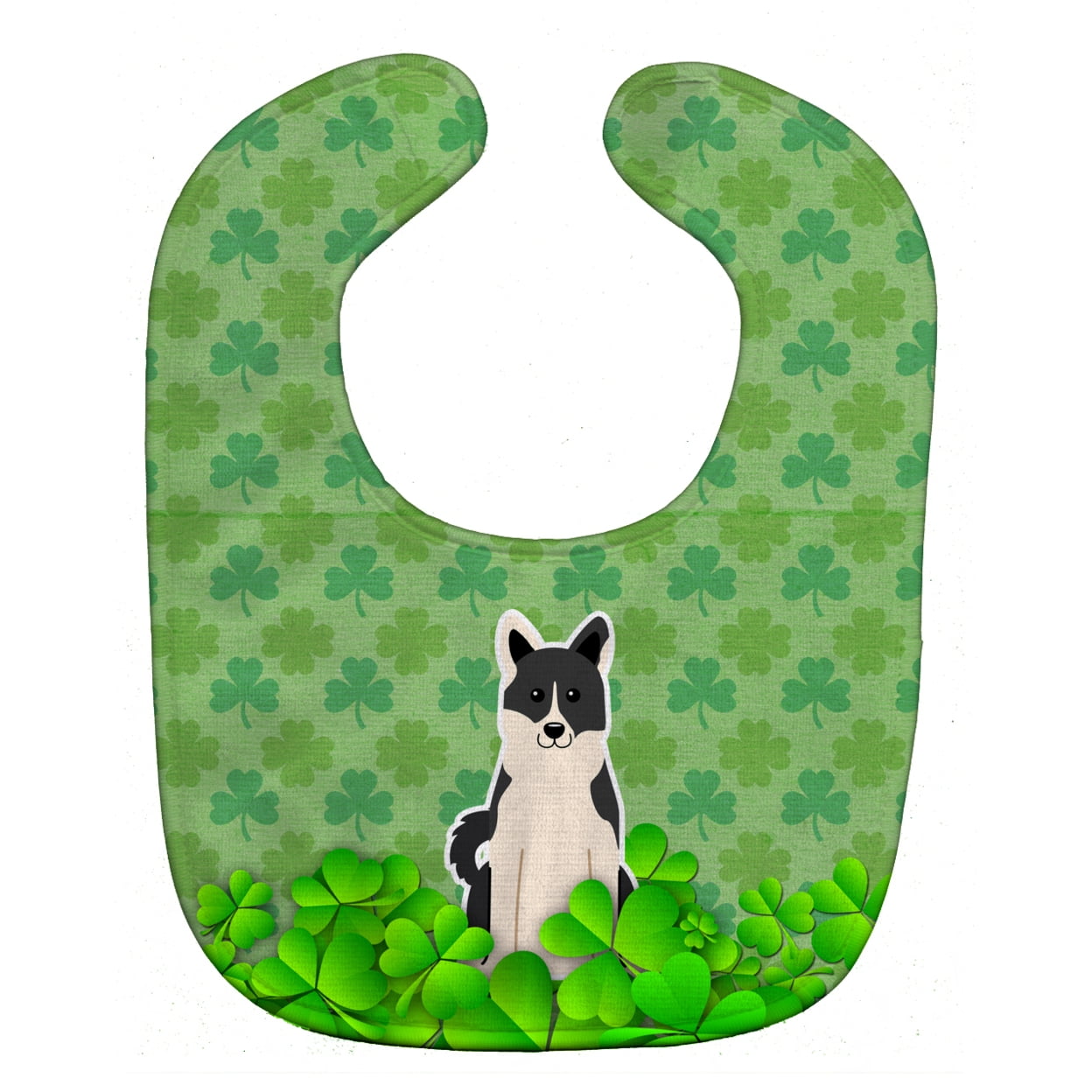 Bb6170bib Russo-european Laika Spitz Shamrocks Baby Bib